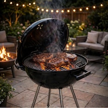 Tr Gastro Kömürlü Mangal Bbq Kapak Ve Havalandırma Sistemli, 43.5 X 80 Cm, Tekerlekli, Bahçe Balkon Kamp Ve Piknik Diğer