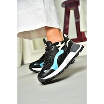 Fox Shoes S312213109 Siyah Kalın Tabanlı Spor Ayakkabı Sneakers Siyah