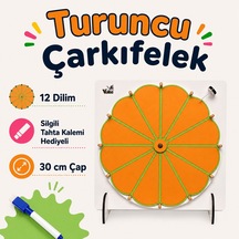 Turuncu Çarkıfelek Oyunu Ahşap Eğitim Materyali