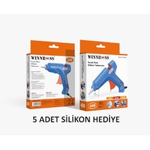 Metal Uçlu-düğmeli-40w-190c 11mm Çapında Kalın Sıcak Mum Silikon Tabancası+5 Silikon Hediye