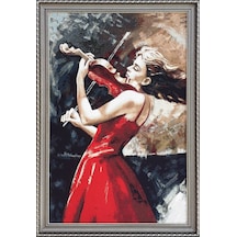 Figüratif Seri-06 Dokuma Goblen Kumaş-Keman Çalan Kız