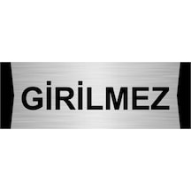 Girilmez 10x20cm Gümüş Renk Metal Yönlendirme Levhası