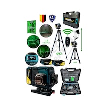 Lieber German Teknoloji 360 2x Akülü Kumandalı 12 Köşe Tripodlu 65 Metre Mesafeli Hizalama Lazer Metre