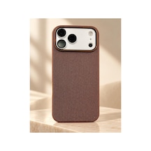 Phone 17 Pro Max Uyumlu Dokulu Kumaş Kılıf Kamera Korumalı Şık Tasarım Copper Bronze - 936004039 Copper Bronze