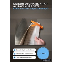 Silikon Otomatik Kitap Ayıracı 3 Adet Klips Seti - Akıllı Yer İmi Okuma Aksesuarı Bx-313457