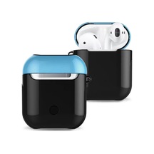 Airpods Uyumlu 2 2.nesil 3in1 Kılıf - Siyah-mavi