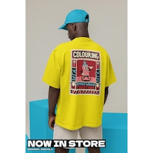 Noıssey Rapal Wear Unisex Oversize Colouring More Wall Baskılı T-shirt Sarı