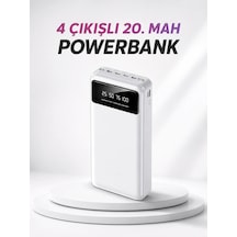 4 Çıkışlı 20.000 Mah Powerbank Taşınabilir Çoklu Giriş Beyaz 99565589