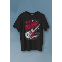 The Dollfins Müzik Şarkı Band Gitar Baskılı Siyah T-shirt Unisex Tişört 001