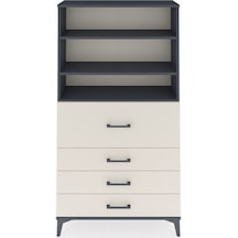 Arges Dolap 3 Raflı 4 Çekmeceli 88x30x163 Antrasit-aytaşı Antrasit