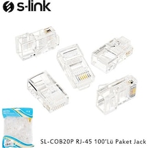 S-Lınk Sl-Cob20P 100 Lü Paket Rj45 Konnektör Yeni Nesil Jack Utp