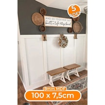 Birdeco Home İskandinav Duvar Çıtası 100cm X 7,5 Cm 5 Adet - 8mm Duvar Çıtası, Duvar Dekorasyonu Ekru Model:xa273