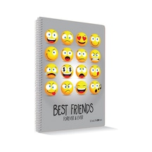 Çınar Best Friend Spiralli Plastik Kapak A4 72 Yp Kareli Gri