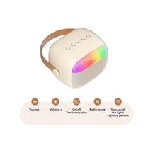 Besthome1 K30 Beyaz Bluetooth 5.0 Hoparlör, 7 Renkli Işık, 6w Güç, Mekanik Mikrofonlu K歌