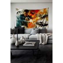 Aksiyon Patlaması Desenli Duvar Halısı Duvar Örtüsü Tapestry Süet Dokulu Kumaş