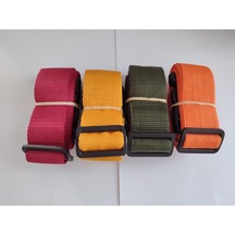 Bordo, Portakal, Haki Yeşil Ve Turuncu Renk Valiz Kemeri 4 Cm Çok Renkli