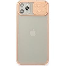 Apple iPhone  Uyumlu,  11 Pro Max Kılıf Palm Buzlu Kamera Sürgülü Silikon - Pembe