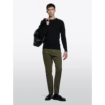 Sisley Slim Fit Vintage Efekt Chino Pantolon Erkek Haki Yeşili Pantolon - 325a4dm6sf02y