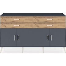 Arges Konsol 2 Raflı 4 Çekmeceli 8 Kapaklı 176x30x99 Antrasit-ant Antrasit-antrasit/çam