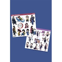 Giyu Tomioka-shinobu Kochō -demon Slayer-2li Çıkartma-etiket-süsleme-hediye- Başarı Çıkartmaları
