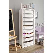 %100 Mdf - Xl Mono 9 Sepetli Oyuncak Dolabı Beyaz