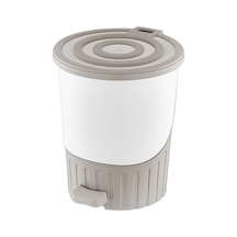 Dünya-01070-407 Pastel- Çöp Kovası Plastik 14lt 315x285x335mm Pedallı Kum Beji Lüx - 6'li Paket