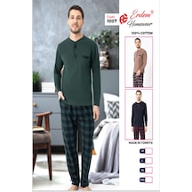 Erdem Erkek Ekoseli Kışlık Pijama Takımı Dfn1007 Yeşil