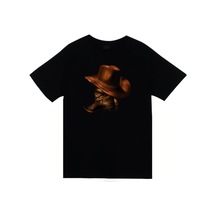 Stoned&Fame Unisex Siyah Kovboy Baskılı T-shirt SIYAH