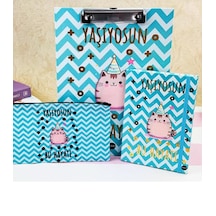 Benisa Shop Sekreterlik Set Yaşıyorsu Bu Hayatı Mottolu Defter Kalemlik Sekreterlik Set Turkuaz - Yeşil