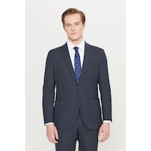 Premıum Altınyıldız Erkek Lacı Yünlü Slim Fit Dar Kesim Mono Yaka Torba Cepli Desenli Esnek Takım Elbise