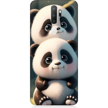Oppo A9 2020 Uyumlu Silikon Kılıf Sevimli Yavru Pandalar
