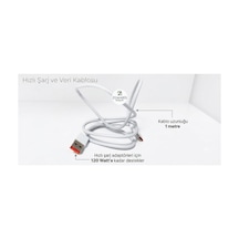 Hızlı Şarj Usb Type C Kablo/şarj Soketli Usb Kablosu Beyaz - 808971379