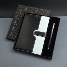 Bay Siyah Beyaz Renkli Tarihsiz Ajanda Defter Ve Metal Roller Kalem Seti Najmaddin Standart