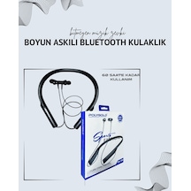 Polygold Pg-100 Boyun Askılı Kablosuz Kulaklık 200 Saat Bekleme Süresi Stereo Ses Mikrofonlu