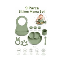 9 Parça Mama Seti %100 Silikon Bpa İçermez Ek Gıdaya Uygun Çok Renkli