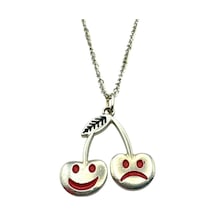 Sad & Happy Cherry Unisex Kolye Mutlu Ve Mutsuz Kiraz Figürlü Tasarım Çok renkli