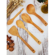 Ahşap Tahta Mutfak Kaşık Seti 5 Parça Kayın Şimşir Ağacı 5-2