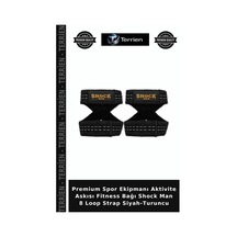 Premium Spor Ekipmanı Aktivite Askısı Fitness Bağı Shock Man 8 Loop Strap Siyah-turuncu
