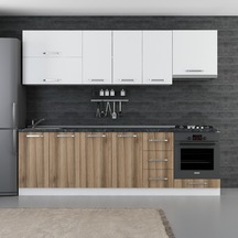 Minar 260 Cm Mutfak Dolabı Beyaz Dore 260-D5 Beyaz