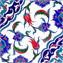 Armada Çini 20x20 Cm Ac 44 Osmanlı İznik Desen Kütahya Çini Karo