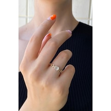 Zümrüt Sarraf 14 Ayar Yeşil Altın Kadın Minimal Taşlı Zincir Yüzü 553891710