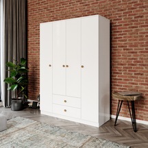 Nova White 4 Kapaklı,2 Çekmeceli Dolap/gardırop %100mdf