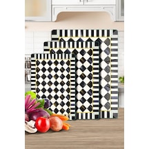 3'lü Cam Kesme Tahtası Ve Sunumluk Mackenzie Desenli 20 X 30, 25 X 35 Ve 30 X 40 Cm Çok Renkli