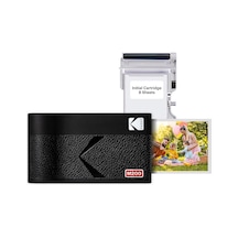 Kodak Mini 2 Era 4pass Mobil Fotoğraf Yazıcısı 5,3 X 8,6 Cm Siyah, Fotoğraf Yazıcısı + 8 Yaprak Çok Renkli