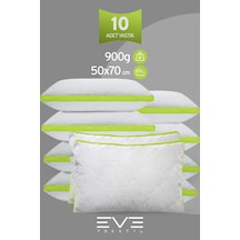 10 Adet Klimax Yeşil Serisi Kılıflı Fermuarlı Klimali Antialerjik Silikon Nano Elyaf Yastık 50x70cm Beyaz