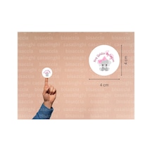 Hoş Geldin Bebeğim Etiketi Pembe Kız Bebek Yuvarlak Mat Çıkartma Cute Round Sticker 4 Cm 45 Adet Çok Renkli