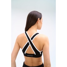 Normal People Aısa - Spor Bra / Şeftali Dokulu Peach Skin Kumaş Siyah