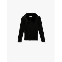 Koton Uzun Kollu Peluş Yaka Viskon Karışımlı Fermuarlı Triko Hırka Siyah 6wkg90041ht Siyah Koton Uzun Kollu Peluş Yaka Viskon Karışımlı Fermuarlı Triko Hırka Siyah 6wkg90041ht Siyah