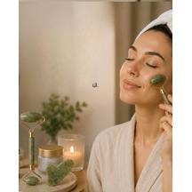 Doğal Jade Stone Yüz Masaj Seti Cilt Bakım Ve Rahatlatıcı Bakım - Lisinya
