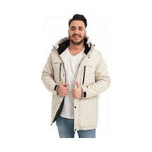 Erkek Taş Içi Polarlı Kürklü Su Ve Rüzgar Geçirmez Kapüşonlu Kışlık Mont & Kaban & Parka Taş